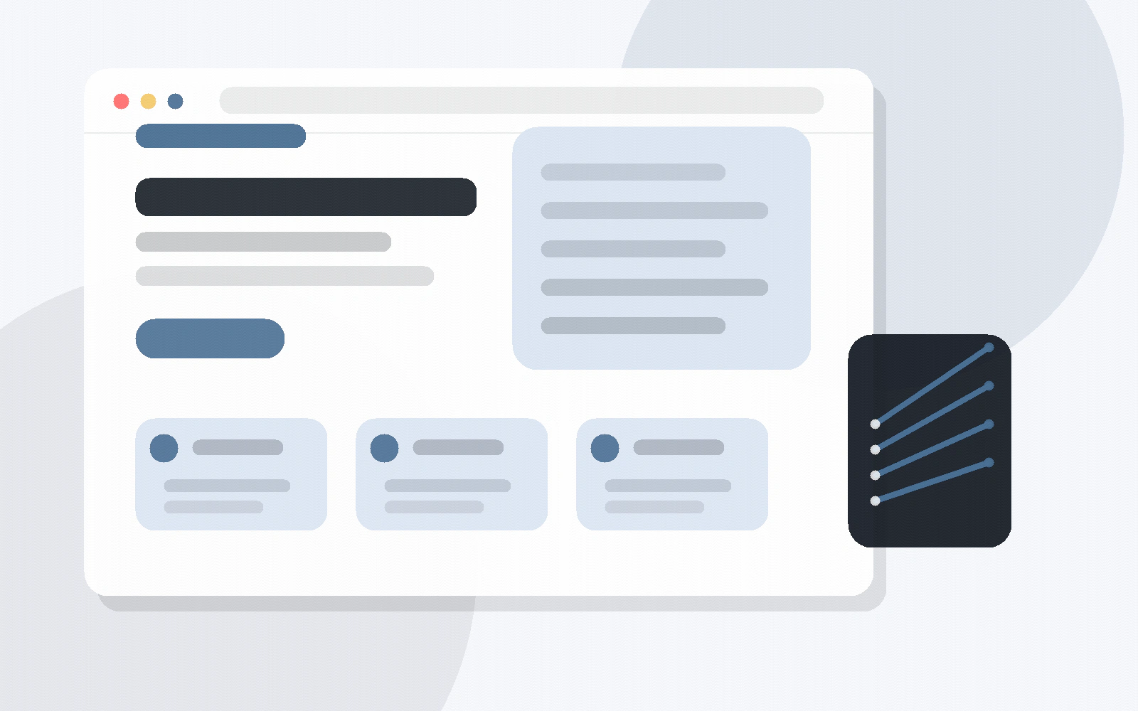 B2B 기업 홈페이지 사업 분야와 견적 문의 구조 예시 화면